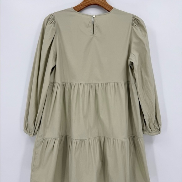 Reformation Beckett Tiered Mini Dress in Dried Herbs Size M - Picture 16 of 16